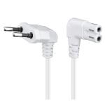 Câble alim secteur FIG 8 1.00 m coudés des deux côtés  blanc