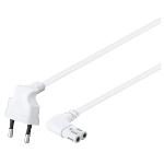 Câble alim secteur FIG 8 1.00 m coudés des deux côtés  blanc