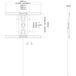 Support mural paysage/portrait VESA max 600/400 - max 50 kg