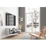 Clic TV65'' Laque blanche Tissu Acoustique  L :1460 mm Prof : 265 mm