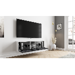 Clic TV55'' Laque blanche Tissu Acoustique  L :1248 mm Prof : 265 mm