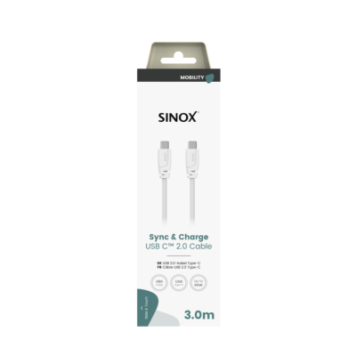 Cable Charge & Data USB C 3.1 C - C 3.00 m Blanc