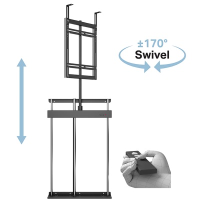 Support TV Motorisé, rotatif +-170 °40-65"-Poids max 60kg