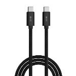 Câble USB-C/C 100 W "Roll-up" magnétique Cordon tressé 1.00 m