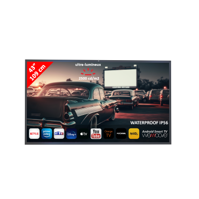 Ecran étanche 43" UHD - 2500cd - Android 11 