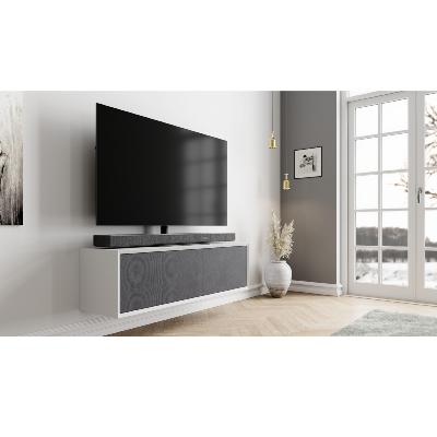 Clic TV55'' Laque blanche Tissu Acoustique  L :1248 mm Prof : 375mm
