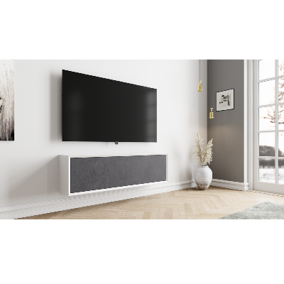 Clic TV55'' Laque blanche Tissu Acoustique  L :1248 mm Prof : 265 mm