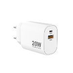 Chargeur Mural USB-A+USB-C 20W, Blanc PRO