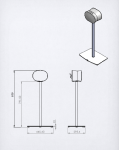 Pied de sol (unitaire) pour Sonos Era 300 Base Noire - Colonne Alu 