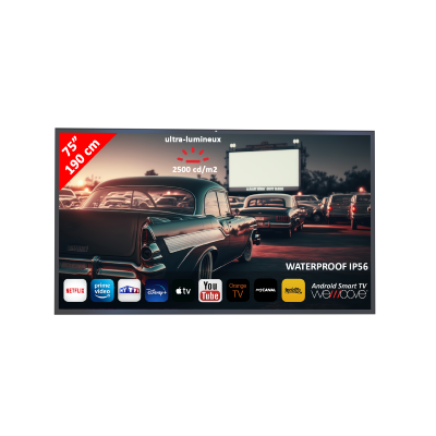 Ecran étanche 75" UHD - 2800cd - Android 11 