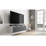 Clic TV65'' Laque blanche Tissu Acoustique  L :1460 mm Prof : 375 mm