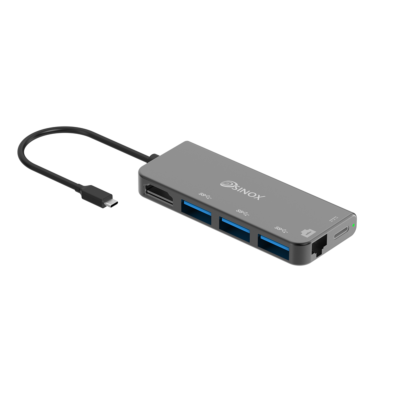 Multi Hub - USB C 3,1 - USB C3.1 60 W, 3 USB A, RJ45, HDMI - PRO